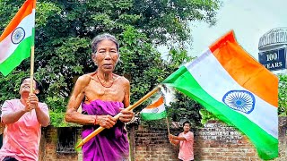 My 76 year old Dimasa grandmother celebrates Independence day🇮🇳🇮🇳