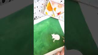 watercolor painting a cat + flowers #stationerybusiness #watercolorpainting #art  #paintwithme