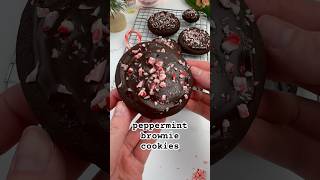 FUDGY PEPPERMINT BROWNIE COOKIES ❤️🎄 #recipe