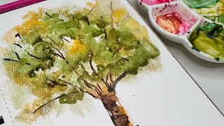 🌳You Won’t Believe How I Made This Fun & Easy Watercolor Tree!  Something different! 🎨