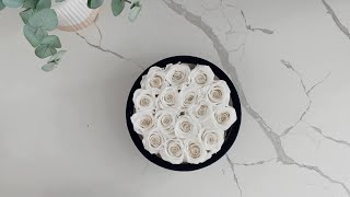 Unboxing Rose Forever New York 🤍 Passion White Black Velvet Preserved Roses