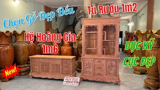 Mộc Tủ Rượu 1m2 Đục Kênh Bong và Kệ Tivi 1m6 Hương Đá, hàng đặt của anh Hiệp - Đồng Tháp