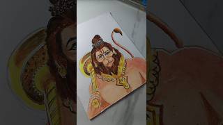 Lord Hanuman drawing 🪷🙏😍#jayshreeram #hanuman #drawing #shorts