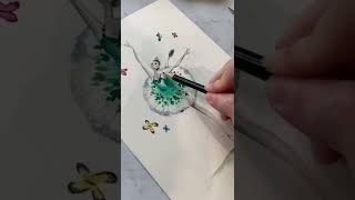 Butterfly Ballerina (Relaxing watercolor painting)