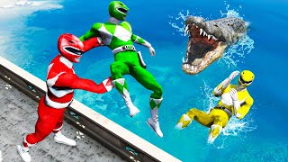 GTA 5 Power Rangers Water Ragdolls Jumps & Fails #3 (Funny Moments)