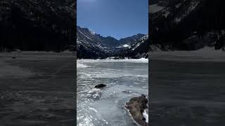 Winter hike to Mills Lake #shorts #hiking #rockymountainnationalpark