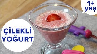 🍓🍓Bebekler için Çilekli Yoğurt (1 Yaş+) | İki Anne Bir Mutfak