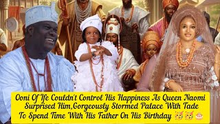 Ooni Of Ife Couldn't Control His Happiness As Queen Naomi Surprised Him