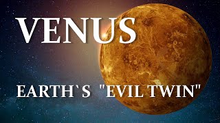 Venus Earth-like planet. Venusian atmosphere, geology, life on Venus. Space, solar system.