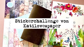 Stickerchallenge von @katilovespaper | Travelers Notebook olive | Journaling with me