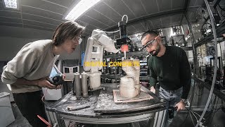 UoW MArch 2022-23 | Time Lapse of Robotic Arm printed concrete beam formwork