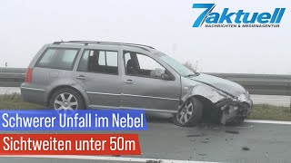 (BY) A94: Schrecklicher Nebelunfall: Drei Unfälle in Serie - ein PKW-Lenker wird erfasst und getötet