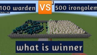 500 irongolem vs 100 warden - Epic minecraft battle