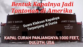 KAPAL CURAH 1000 FEET DI JEMBATAN ANGKAT DULUTH || bulk carrier 1000 ft at lift bridge, Duluth