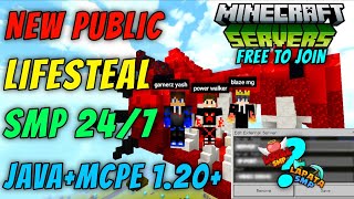 😍 NEW MINECRAFT| 24/7 LIFESTEAL SMP | FOR JAVA + PE | ALWAYS ONLINE 1.20+ FREE TO JOIN #minecraft