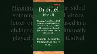 Pronounce DREIDEL the right way #shorts #shortsvideo #pronunciation #english #Dreidel #viral