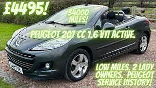 Peugeot 207 CC 1.6 VTi Active Convertible. Only 34k miles.