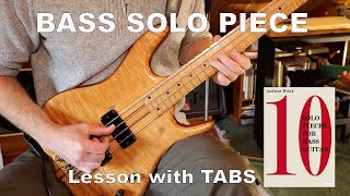 LEARN THIS EASY BASS SOLO PIECE (lesson with TABS) 10 Solo Pieces for Bass Guitar