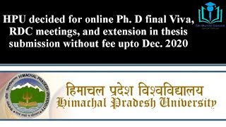 Online Ph. Viva and RDC meeting | Extension in thesis Submission Notice HPU | Santosh Kumar Sankhyan