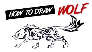 How to draw a wolf ​tribal tattoo style  live stream