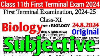 Class 11th Biology August Monthly exam question paper| 24.8.2024 Class 11th monthly exam Viral Paper