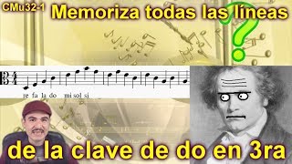 Memoriza las notas en clave de do en 3a RÁPIDO y EFICAZ. Parte 1: las líneas. Lección musical 32-1