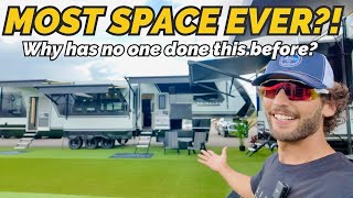 The most space I’ve EVER seen in a fifth wheel toy hauler RV! 2025 Brinkley Model G 4100