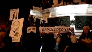 Vigil rally at Place de la République Charlie hebdo