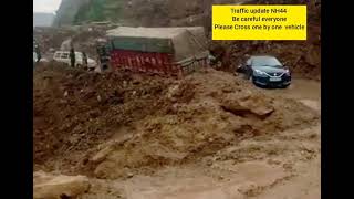 Truck got Stuck in mudslide at Shabanbas in Banihal