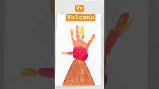 V for Volcano🌋 Alphabet handprint art for kids👩‍🎨 #volcano #alphabet #art #kidsvideo #toddler