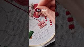 Quick Lazy Daisy stitch tutorial #embroidery #handembroidery #handmade #stitch #art #christmas