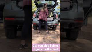 car camping before I got a rooftop tent! #shorts #carcamping #campingwithdogs #subaruforester