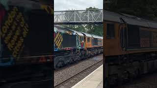 Hinckley station 66768+66718 GBRF 4F87