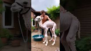 man rescue a weak baby camel🐫 #camel #babycamel #weakanimals #helptheanimals #rescue #humanity