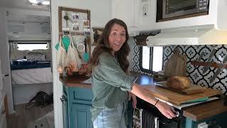 Tour Our Completely Remodeled Class C Camper Van   Full Time RV Tiny Home on the Road!