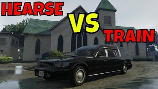 The GTA5 Hearse Vs The GTA5 Train Challenge! GTA5 Train VS Car Challenge