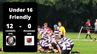 U16 Friendly - Llandeilo U16  12 - 0  Bonymaen U16