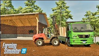 Vida de Madeireiro #36 / Primeira viagem com o Accello carregado de Paletes / Farming Simulator 22