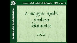 Magyar nyelv ápolása kitüntetés