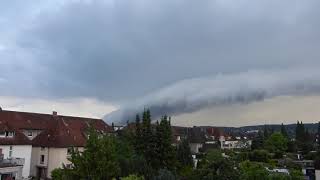 Rollcloud Unwetter Gewitterfront Wolkenrolle über Bielefeld Teutoburger Wald Stadion SchücoArena