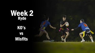 KO's vs Misfits -  Ryde Tuesday Oztag Div 3 - Week 2