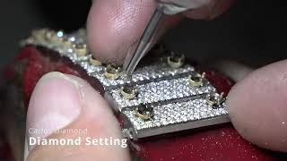 Cartier Santos Diamond Setting #viral #viralreels  #youtubeshorts #cartiersantos #cartier