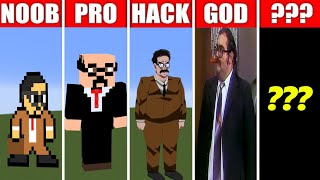 NOOB vs PRO vs HACKER vs GOD Sr Barriga in Minecraft PixelArt