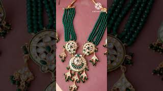 Latest green colour necklace set design 2023#trending #