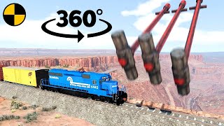 Trains vs Hammers 😱 BeamNG.Drive in minecraft 360