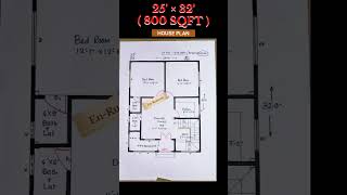 2bhk-flat 25'-0" × 32'-0" (800sqft) #housedesign #architectual #house #shortvideo #home #duplex