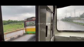 APSRTC Bus Driving in Rain #apsrtc #arrival #departure #rain #wet #roads