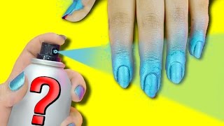 NAIL HACK: DIY SPRAY ON NAIL POLISH? $5 DUPE!