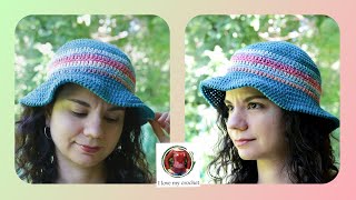 Sombrero Verano a crochet fácil y rápido #crochet #crochettutorial #sombrerocrochet #buckethat