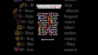 What month your soulmate was born in based off of your initial ❤️♾️#shorts #trending #viralvideo